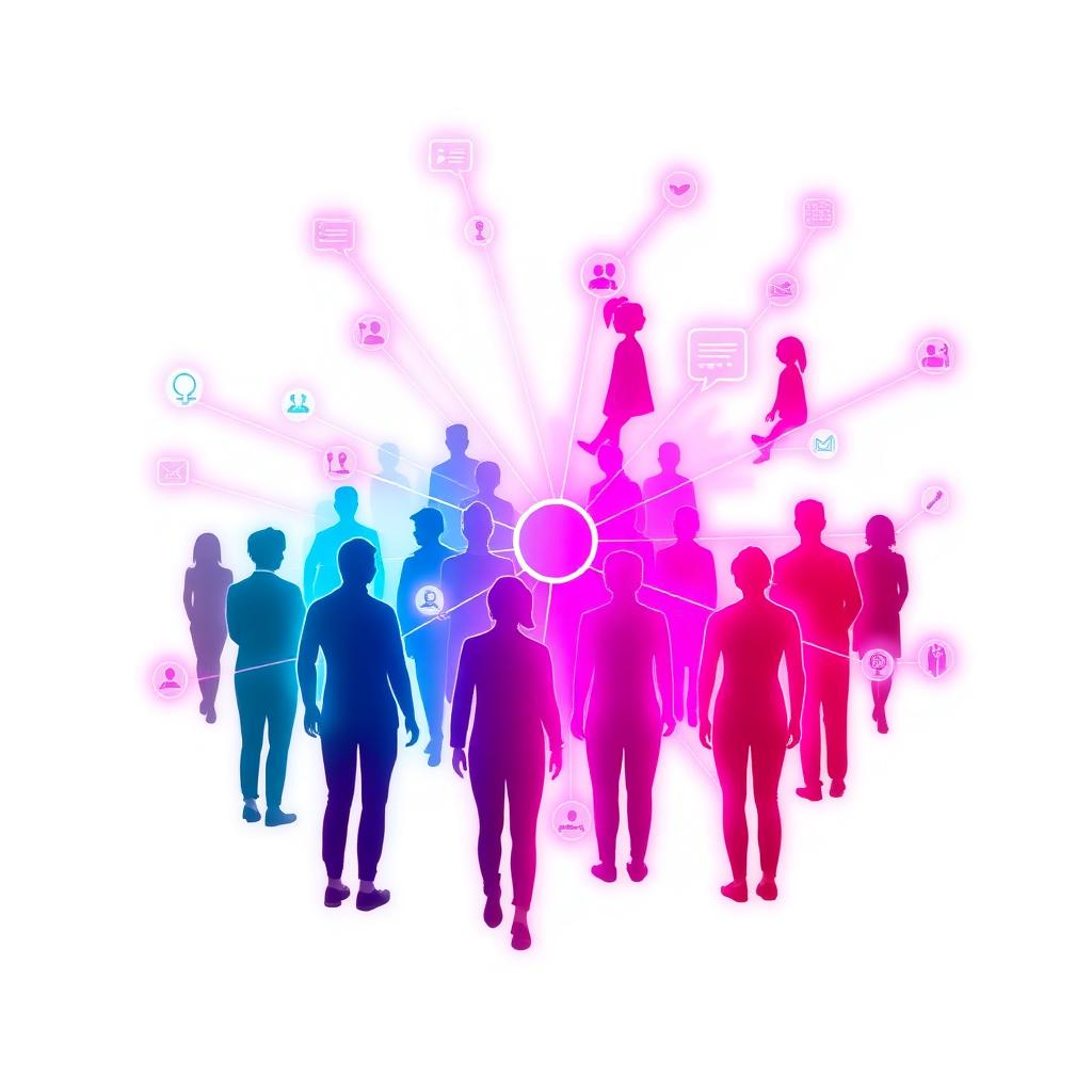 Community Building   neon AI visualization