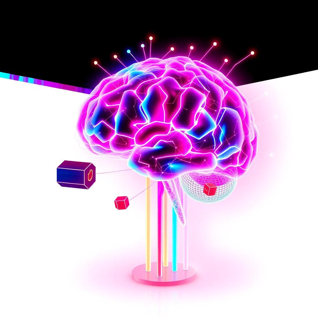 AI Marketing Strategy   neon AI visualization